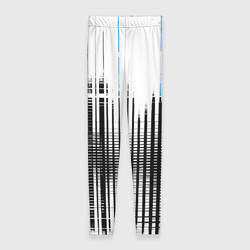 Женские легинсы Сине-чёрный гранж на белом фоне / 3D-принт – фото 1