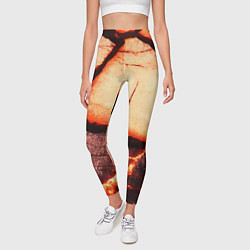 Леггинсы женские Трещины на абстрактном красном фоне, цвет: 3D-принт — фото 2