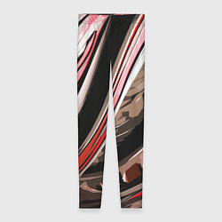 Женские легинсы Волнистая чёрно-красная абстракция