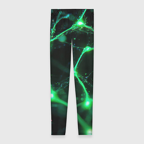 Женские легинсы Зеленый нейроны / 3D-принт – фото 1