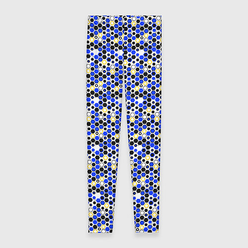 Женские легинсы Киберпанк шестиугольники синие / 3D-принт – фото 1