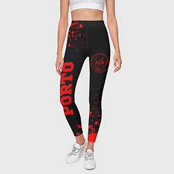 Леггинсы женские Porto - red gradient вертикально, цвет: 3D-принт — фото 2