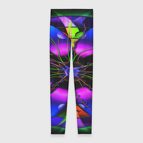 Женские легинсы Неоновая психоделика лепестки / 3D-принт – фото 1