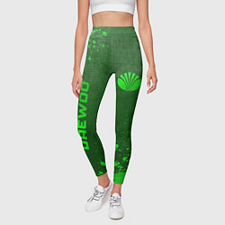 Леггинсы женские Daewoo - green gradient вертикально, цвет: 3D-принт — фото 2
