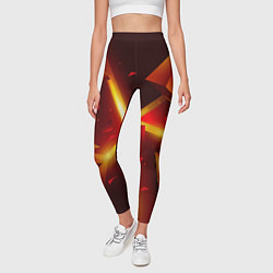 Леггинсы женские Трехмерный взрыв неоновых плит абстракция, цвет: 3D-принт — фото 2