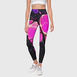 Леггинсы женские Розовые пятна в текстуре, цвет: 3D-принт — фото 2