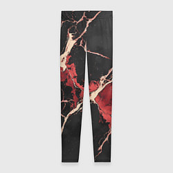 Леггинсы женские Красно-черная потертая текстура, цвет: 3D-принт