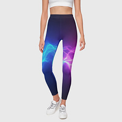 Леггинсы женские Звуковая волна неоновый узор, цвет: 3D-принт — фото 2