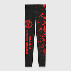 Женские легинсы Manchester United - red gradient по-вертикали
