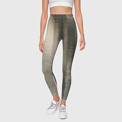 Леггинсы женские Размытые серо-бежевые полосы, цвет: 3D-принт — фото 2