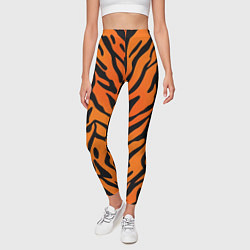 Леггинсы женские Тигровый огненный паттерн, цвет: 3D-принт — фото 2