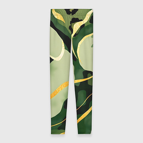 Женские легинсы Зеленый природный паттерн / 3D-принт – фото 1