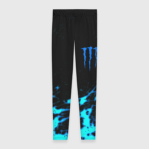 Женские легинсы Monster energy голубые краски / 3D-принт – фото 1
