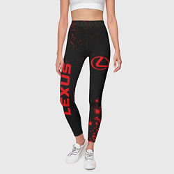 Леггинсы женские Lexus - red gradient вертикально, цвет: 3D-принт — фото 2