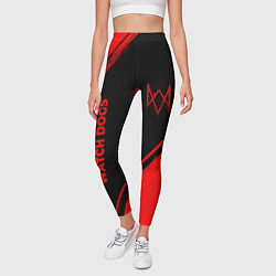 Леггинсы женские Watch Dogs - red gradient вертикально, цвет: 3D-принт — фото 2