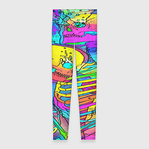 Женские легинсы Черепа неоновые краски / 3D-принт – фото 1