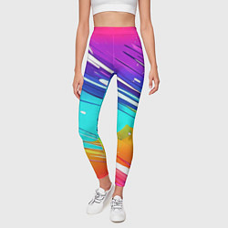 Леггинсы женские Радужные брызги краски текстура, цвет: 3D-принт — фото 2