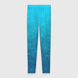 Леггинсы женские Лазурный голубой текстурный градиент, цвет: 3D-принт