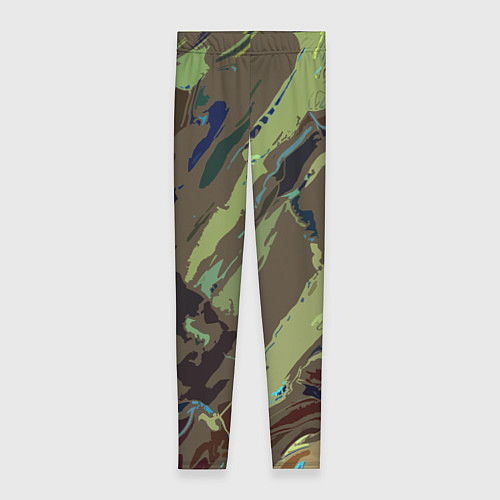 Женские легинсы Абстракция тон хаки / 3D-принт – фото 1