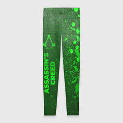 Женские легинсы Assassins Creed - green gradient по-вертикали
