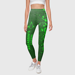 Леггинсы женские Assassins Creed - green gradient по-вертикали, цвет: 3D-принт — фото 2