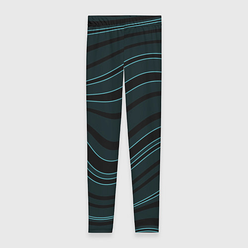 Женские легинсы Тёмный синий волнистые полосы / 3D-принт – фото 1