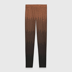 Леггинсы женские Чёрно-коричневый полосы от светлого к тёмному, цвет: 3D-принт