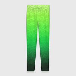 Женские легинсы Градиент мозаика зелёный в тёмный