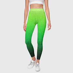 Леггинсы женские Градиент мозаика зелёный в тёмный, цвет: 3D-принт — фото 2