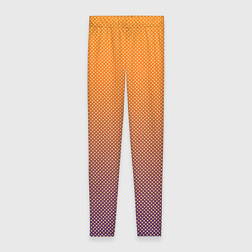 Женские легинсы Градиент оранжевый в фиолетовый мелкий ромбик / 3D-принт – фото 1