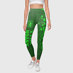 Леггинсы женские Aston Villa - green gradient по-вертикали, цвет: 3D-принт — фото 2