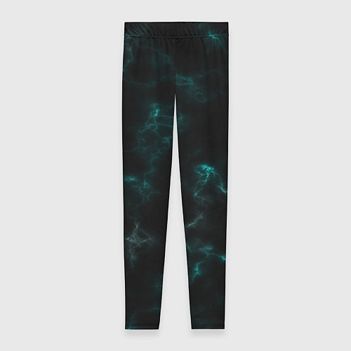 Женские легинсы Color black turquoise / 3D-принт – фото 1
