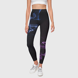 Леггинсы женские Color black blue pink, цвет: 3D-принт — фото 2