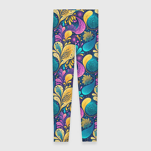 Женские легинсы Динамическая неоновая абстракция / 3D-принт – фото 1