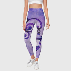 Леггинсы женские Уличный фиолетовый фонарь, цвет: 3D-принт — фото 2