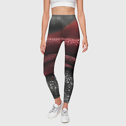 Леггинсы женские Черно-красная волнистая текстура, цвет: 3D-принт — фото 2