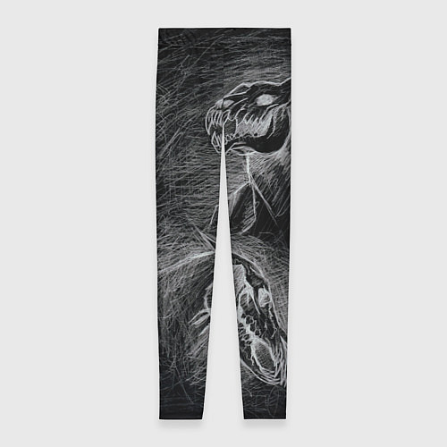 Женские легинсы Черепа лошадей - эскиз / 3D-принт – фото 1