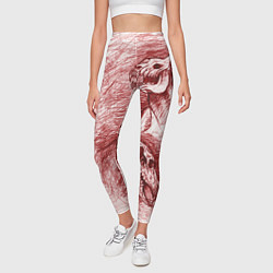 Леггинсы женские Черепа лошадей - эскиз, цвет: 3D-принт — фото 2