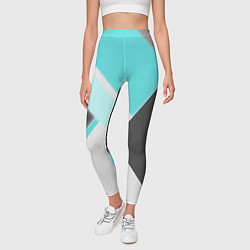 Леггинсы женские Color black blue, цвет: 3D-принт — фото 2