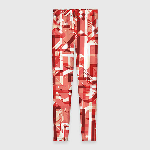 Женские легинсы Красно-белый объёмный эффект / 3D-принт – фото 1