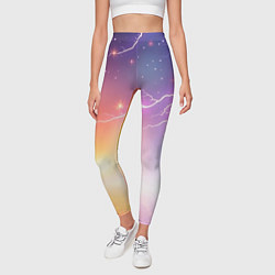 Леггинсы женские Магический фон с молниями и звездами, цвет: 3D-принт — фото 2