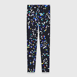 Женские легинсы Чёрно-синий мозаика паттерн