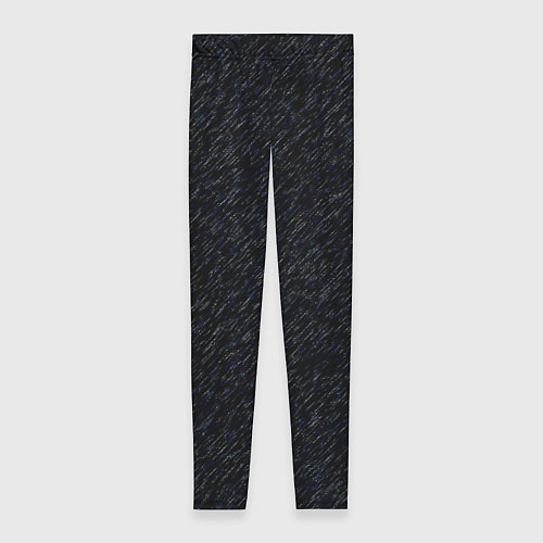 Женские легинсы Чёрный с синим штрихи / 3D-принт – фото 1