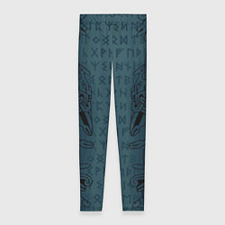 Леггинсы женские Руны и скандинавская татуировка Одина, цвет: 3D-принт