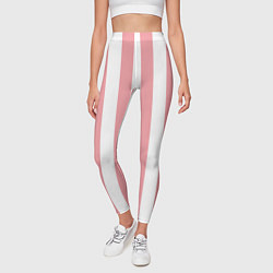Леггинсы женские Полосы розозые, цвет: 3D-принт — фото 2