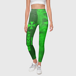 Леггинсы женские Resident Evil - green gradient по-вертикали, цвет: 3D-принт — фото 2