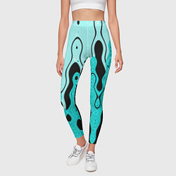 Леггинсы женские Чёрно-голубой абстракция, цвет: 3D-принт — фото 2