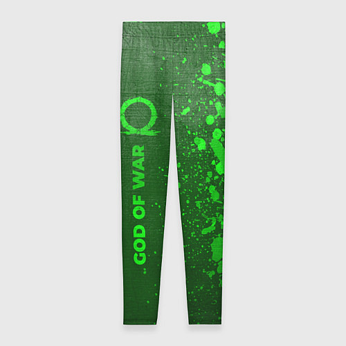 Женские легинсы God of War - green gradient по-вертикали / 3D-принт – фото 1