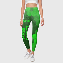 Леггинсы женские Mass Effect - green gradient по-вертикали, цвет: 3D-принт — фото 2