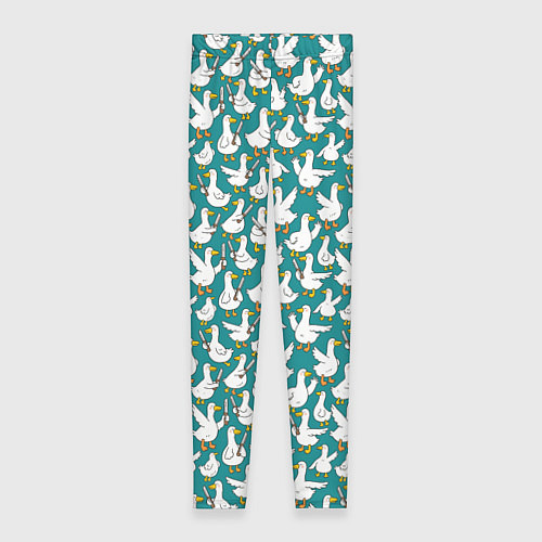 Женские легинсы Злой гусь узор / 3D-принт – фото 1